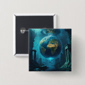 Atlantis Earth - Unterwasserruinen Button (Vorne & Hinten)