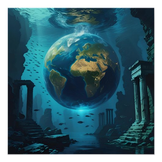 Atlantis Earth - Unterwasserruinen Poster (Vorderseite)