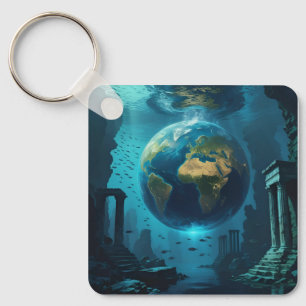 Atlantis Erde – Unterwasser-Ruinen Schlüsselanhänger