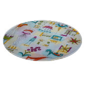 Atlantis Hand bemalt Moderne Wasserfarben Kunst Schneidebrett (Ecke)