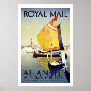 Atlantis Herbstkreuzfahrt Vintage Travel Posters Poster