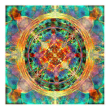 Atlantis inspiriert Rainbow Mandala Blue und Gold