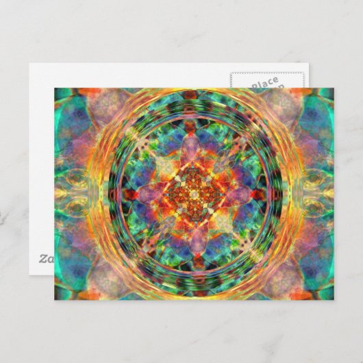 Atlantis inspiriert Rainbow Mandala Postkarte (Vorne/Hinten)