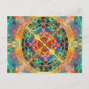 Atlantis inspiriert Rainbow Mandala Postkarte