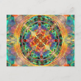 Atlantis inspiriert Rainbow Mandala Postkarte