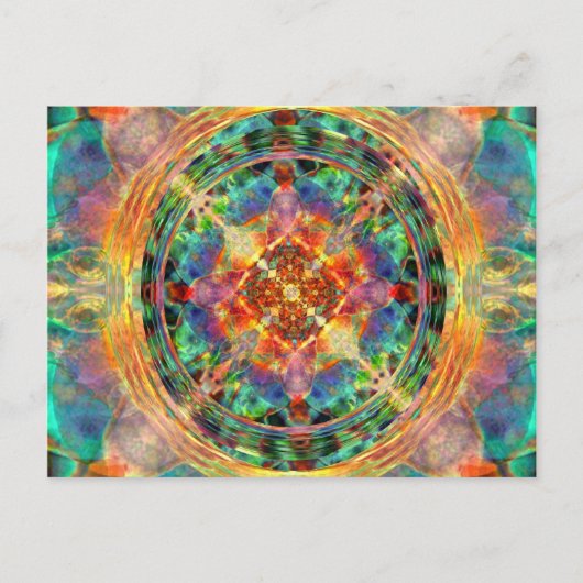 Atlantis inspiriert Rainbow Mandala Postkarte (Vorderseite)