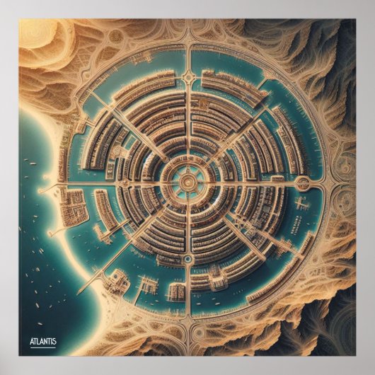 Atlantis Karte Poster (Vorne)