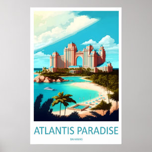 Atlantis Paradies Vintage Reiseposter Ski Poster