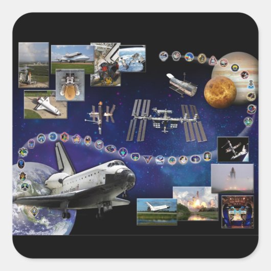 Atlantis Tribute Quadratischer Aufkleber (Vorderseite)