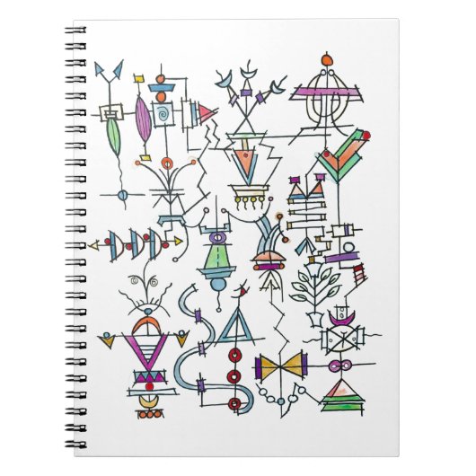 Atlantis Two-Whimsical Handbemalte Abstrakte Kunst Notizblock (Vorderseite)