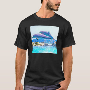 Atlantische Bottlenose Delphine Breaching Water T-Shirt