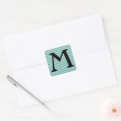 Atlantische Grüne Welle Zickzack Quadratischer Aufkleber (Umschlag)