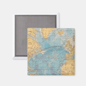 Atlantische Ozeankarte Magnet (Vorderseite/Rückseite)