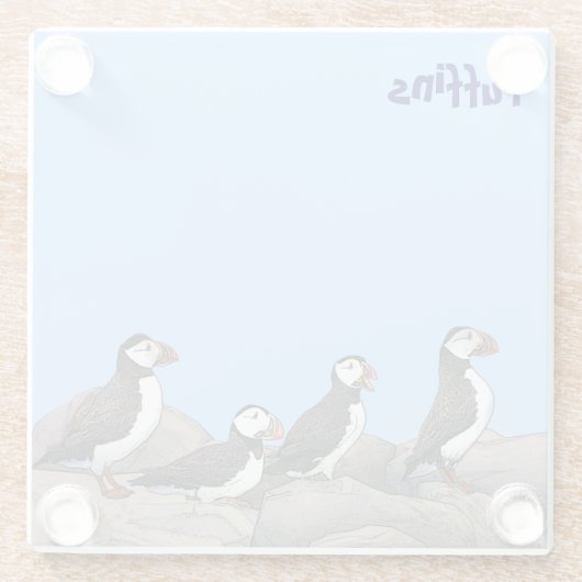Atlantische Puffen Glasuntersetzer (Rückseite)
