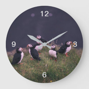 Atlantische Puffen Große Wanduhr