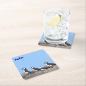 Atlantische Puffen Rechteckiger Pappuntersetzer (Vor Ort)