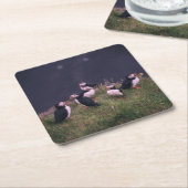 Atlantische Puffen Rechteckiger Pappuntersetzer (angewinkelt)