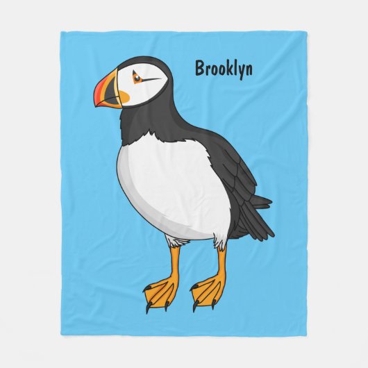 Atlantische Puffsillustrierung Fleecedecke (Vorderseite)