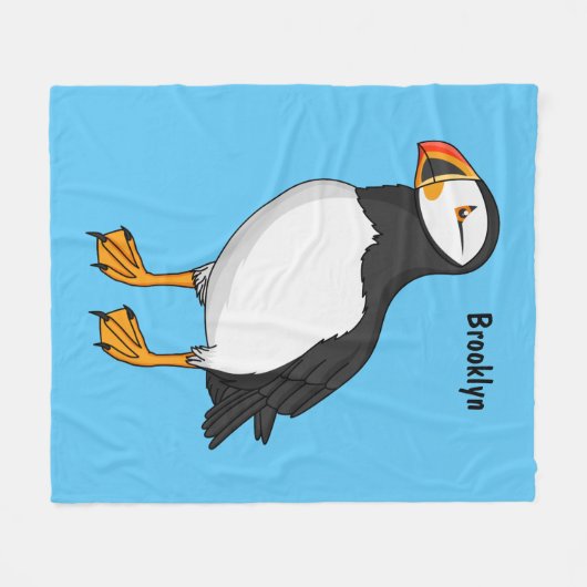 Atlantische Puffsillustrierung Fleecedecke (Vorderseite (Horizontal))