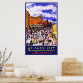 Atlantische Stadt der Spielplatz der Welt Poster (Küche)