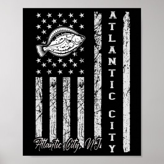 Atlantische Stadt Nj für Flussfischerei Fischer Poster (Vorne)