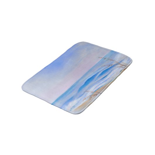 Atlantischer Abend Sky Ocean Oats Pastel Badematte (Schrägansicht)