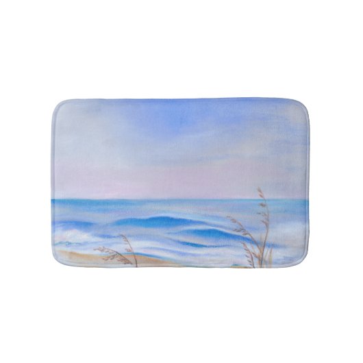 Atlantischer Abend Sky Ocean Oats Pastel Badematte (Vorderseite)