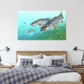 Atlantischer Bassfisch Morone Saxatilis Leinwanddruck (Insitu (Schlafzimmer))