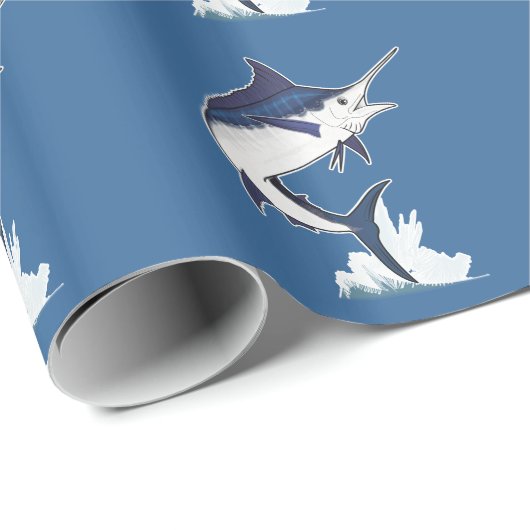 Atlantischer blauer Speerfisch Geschenkpapier (Rolleneckpunkt)