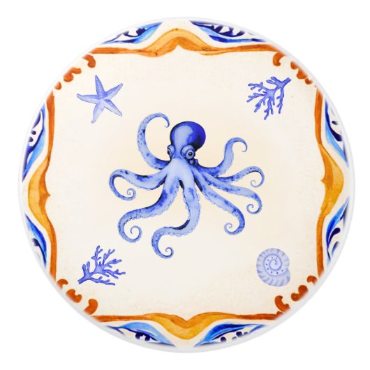 Atlantischer Krake Keramikknauf (Vorderseite)