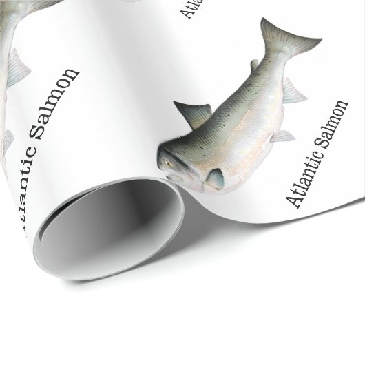 Atlantischer Lachs fischt Muster Geschenkpapier (Rolleneckpunkt)