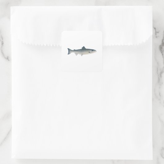 Atlantischer Lachs Quadratischer Aufkleber (Tasche)