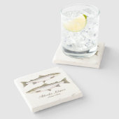 Atlantischer Lachs-Untersetzer Steinuntersetzer (Seitenansicht)