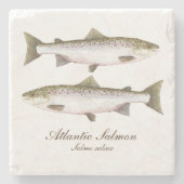 Atlantischer Lachs-Untersetzer Steinuntersetzer (Vorderseite)