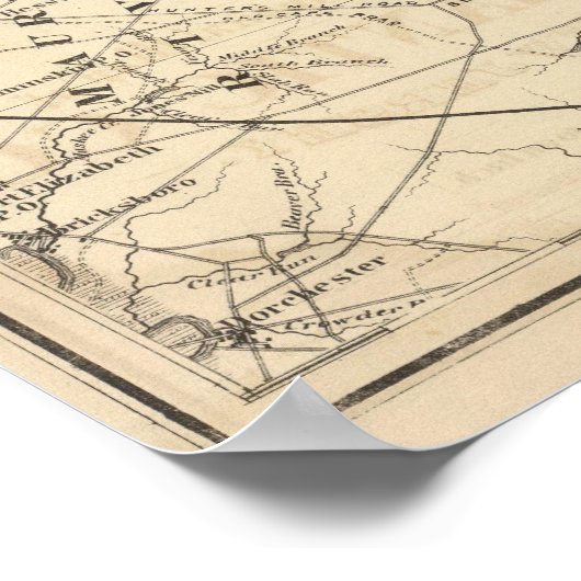 Atlantischer Landkreis, NJ Poster (Ecke)