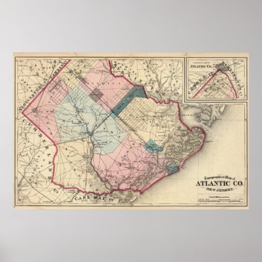 Atlantischer Landkreis, NJ Poster (Vorne)