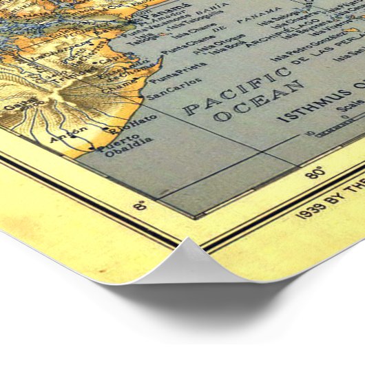 " Atlantischer Ozean: 1939 Detaillierte MAP ... Poster (Ecke)