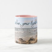 Atlantischer Ozean Bibel Verse Sea Waves Rosa Tasse (Zentrum)