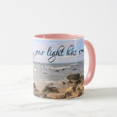 Atlantischer Ozean Bibel Verse Sea Waves Rosa Tasse (VorderseiteRechts)