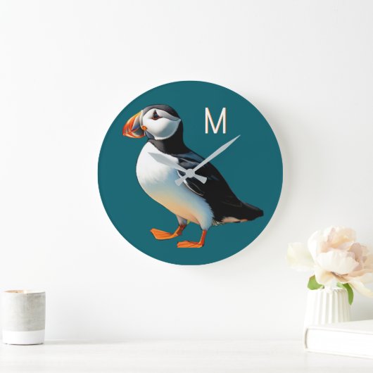 Atlantischer Papageientaucher Küstenwildtiere Seev Große Wanduhr (Zuhause)