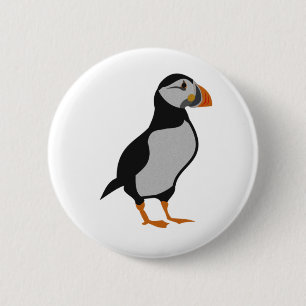 Atlantischer Puffin Stehend Button