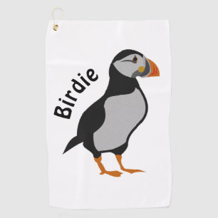 Atlantischer Puffin Stehend Die Viel Glück Birdie Golfhandtuch