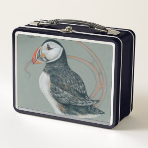 Atlantischer Puffsänger Art Zeichnend Metall Brotdose