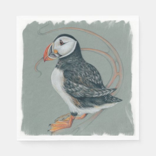 Atlantischer Puffsänger Art Zeichnend Serviette (Vorderseite)