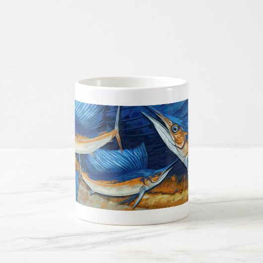 Atlantischer Segelfisch Grafik Kaffeetasse (Mittel)
