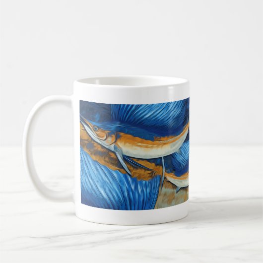 Atlantischer Segelfisch Grafik Kaffeetasse (Links)