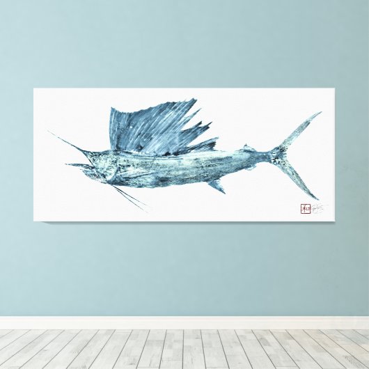 Atlantischer Segelfisch Leinwanddruck (Insitu (Holzboden))