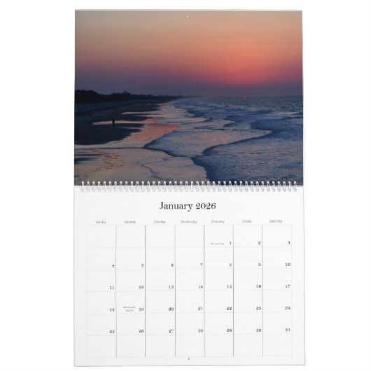 Atlantischer Strandhimmel Zwölfmonatiger Mauerkale Kalender (Jan 2026)