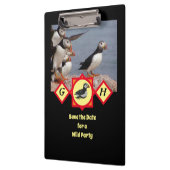 Atlantisches Puffsschwimmen Cartoon Monogram Foto Klemmbrett (Links)