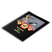 Atlantisches Puffsschwimmen Cartoon Monogram Foto Notizblock (Linke Seite)